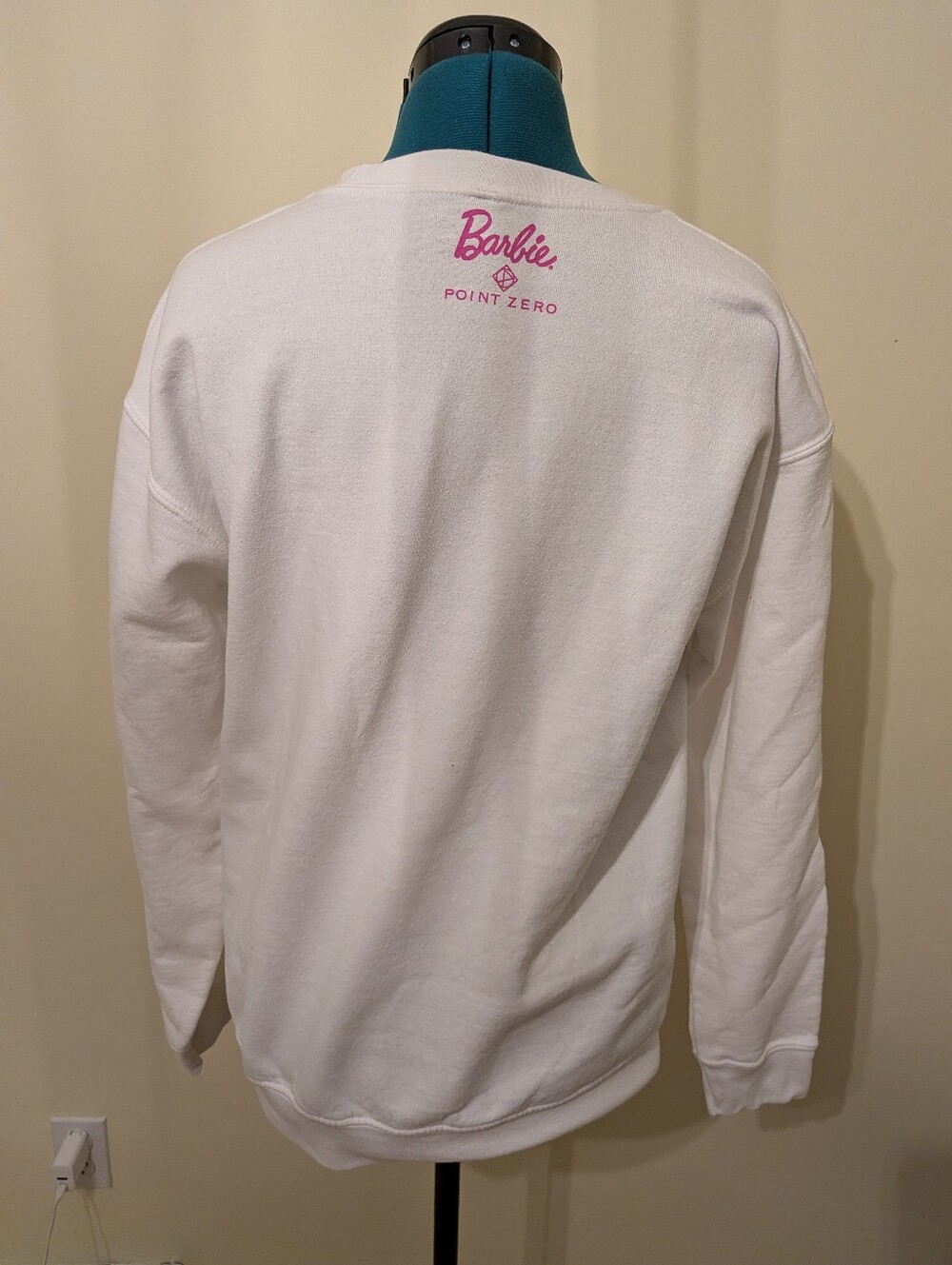 Point Zero White Sweatshirt with Pink Barbie Graphic - Picture 2 of 2